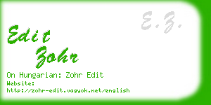 edit zohr business card